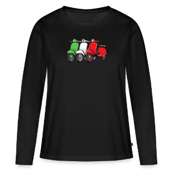 Scooter scooter mobylette scooter - T-shirt manches longues Premium bio Femme - noir - Devant - Julia (174cm)