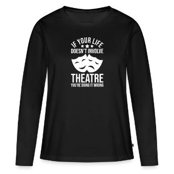 Théâtre Théâtre - T-shirt manches longues Premium bio Femme - noir - Devant - Julia (174cm)