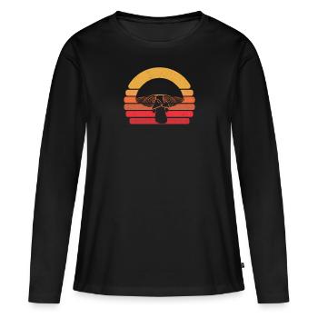 Champignons Cueilleurs de champignons Éponges Champignons Cueilleurs - T-shirt manches longues Premium bio Femme - noir - Devant - Julia (174cm)