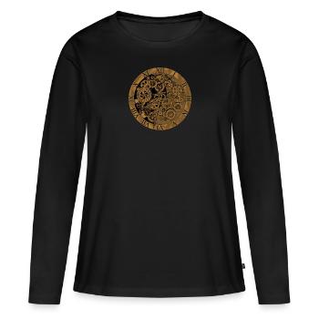 Steampunk Mechanik Viktorianisch Cosplay - Frauen Premium Bio Langarmshirt - Schwarz - Vorne - Julia (174cm)
