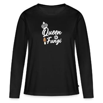 Champignons Cueilleurs de champignons Éponges Champignons Cueilleurs - T-shirt manches longues Premium bio Femme - noir - Devant - Julia (174cm)