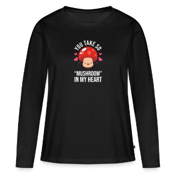 Champignons Cueilleurs de champignons Éponges Champignons Cueilleurs - T-shirt manches longues Premium bio Femme - noir - Devant - Julia (174cm)