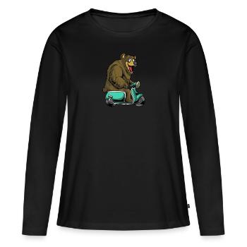 Scooter scooter mobylette scooter - T-shirt manches longues Premium bio Femme - noir - Devant - Julia (174cm)