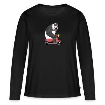Scooter scooter mobylette scooter - T-shirt manches longues Premium bio Femme - noir - Devant - Julia (174cm)
