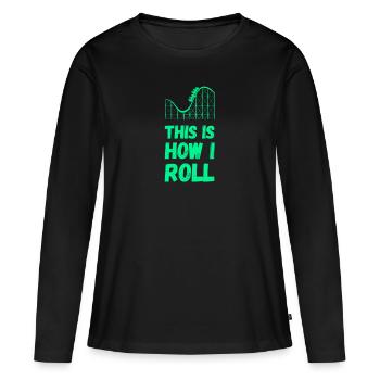 montagnes russes parc d’attractions kirmes rummel cadeau - T-shirt manches longues Premium bio Femme - noir - Devant - Julia (174cm)