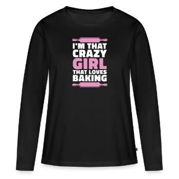 Baker Baking Pastry Chef - Women's Premium Organic Long Sleeve Shirt - black - Front - Julia (174cm)