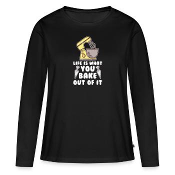 Baker Baking Pastry Chef - Women's Premium Organic Long Sleeve Shirt - black - Front - Julia (174cm)