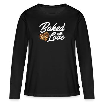 Baker Baking Pastry Chef - Women's Premium Organic Long Sleeve Shirt - black - Front - Julia (174cm)
