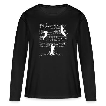 Insolente chat chat Beethoven 9.Symphonie Notes - T-shirt manches longues Premium bio Femme - noir - Devant - Julia (174cm)