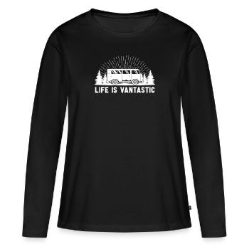 Camper Bus Caravan Camper Bus - T-shirt manches longues Premium bio Femme - noir - Devant - Julia (174cm)