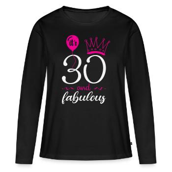 30 ans et fabuleux, 30 ans - T-shirt manches longues Premium bio Femme - noir - Devant - Julia (174cm)