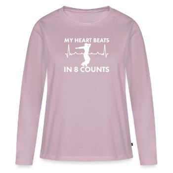 Dancing Dancer Dance - Women's Premium Organic Long Sleeve Shirt - dusky pink - Front - Julia (174cm)