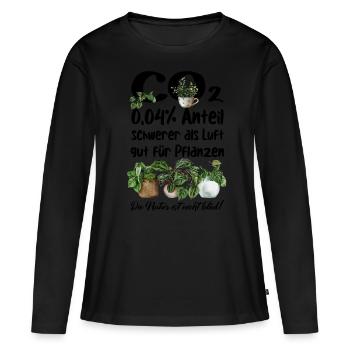CO2, Pflanzen wachsen - Frauen Premium Bio Langarmshirt - Schwarz - Vorne - Julia (174cm)