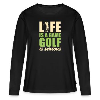 Golf golf terrain de golf - T-shirt manches longues Premium bio Femme - noir - Devant - Julia (174cm)