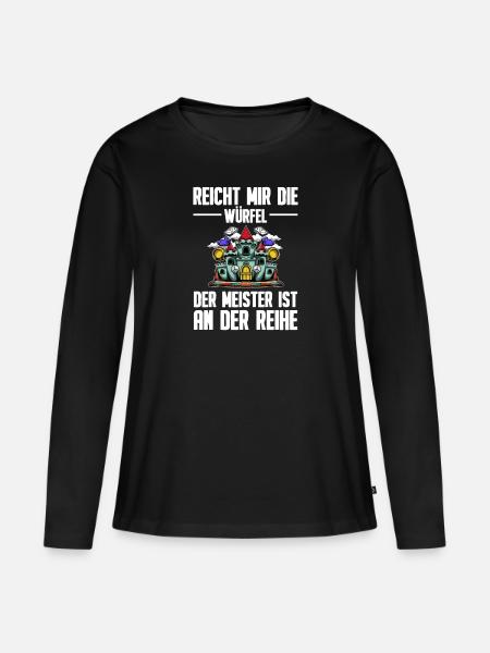 Brettspiel - Frauen Premium Bio Langarmshirt - Schwarz