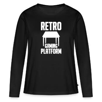 Rétro vintage jeu de plateau - T-shirt manches longues Premium bio Femme - noir - Devant - Julia (174cm)