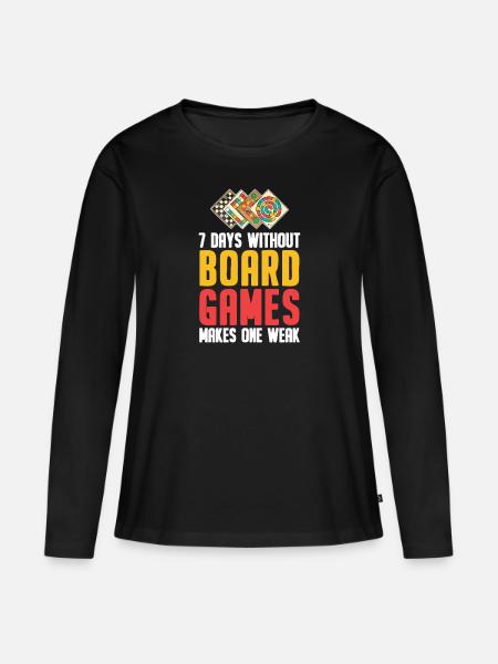 Brettspiel - Frauen Premium Bio Langarmshirt - Schwarz