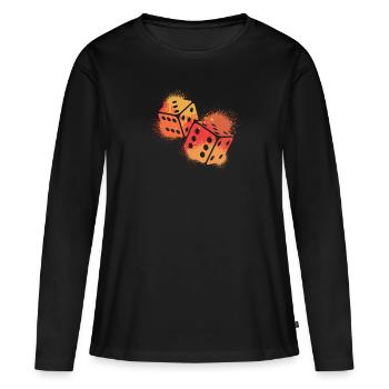 Rétro vintage jeu de plateau - T-shirt manches longues Premium bio Femme - noir - Devant - Julia (174cm)