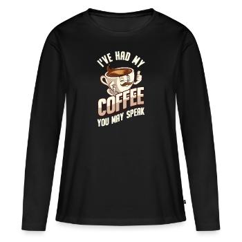 Café buveurs de café Amateurs de café - T-shirt manches longues Premium bio Femme - noir - Devant - Julia (174cm)