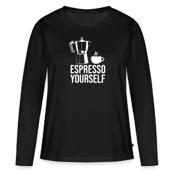 Café buveurs de café Amateurs de café - T-shirt manches longues Premium bio Femme - noir - Devant - Julia (174cm)