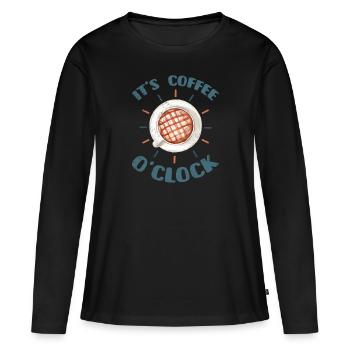 Café buveurs de café Amateurs de café - T-shirt manches longues Premium bio Femme - noir - Devant - Julia (174cm)