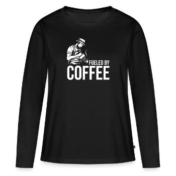 Café buveurs de café Amateurs de café - T-shirt manches longues Premium bio Femme - noir - Devant - Julia (174cm)