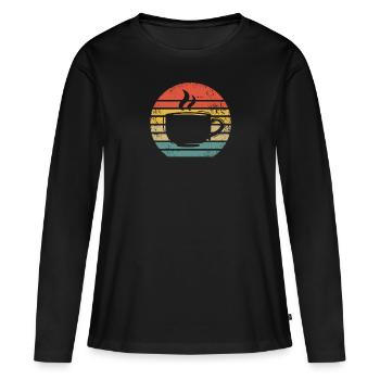 Café buveurs de café Amateurs de café - T-shirt manches longues Premium bio Femme - noir - Devant - Julia (174cm)