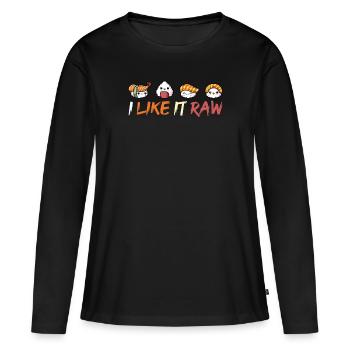 Sushi - T-shirt manches longues Premium bio Femme - noir - Devant - Julia (174cm)