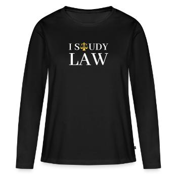 Law Jura Student Uni Gericht Anwalt - Frauen Premium Bio Langarmshirt - Schwarz - Vorne - Julia (174cm)