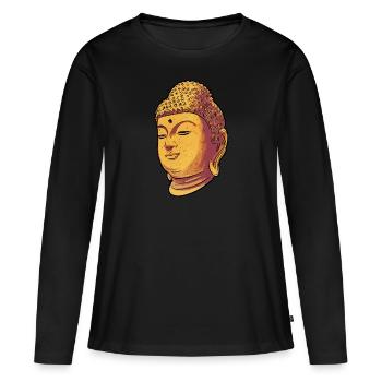 Bouddha bouddhiste bouddhisme - T-shirt manches longues Premium bio Femme - noir - Devant - Julia (174cm)