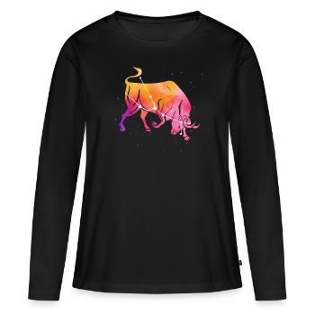 Bélier Signe astrologique Horoscope Astrologie - T-shirt manches longues Premium bio Femme - noir - Devant - Julia (174cm)