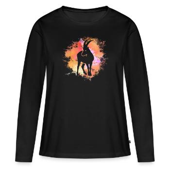 Capricorne Signe astrologique Horoscope Astrologie - T-shirt manches longues Premium bio Femme - noir - Devant - Julia (174cm)