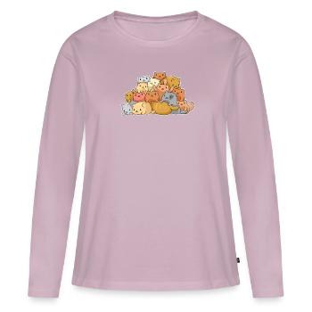 Chat locatif chat de la maison - T-shirt manches longues Premium bio Femme - rose poudré - Devant - Julia (174cm)