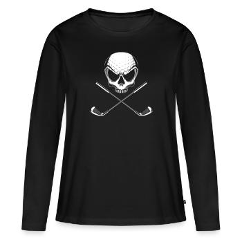 Golfeur Golf golf golf golf - T-shirt manches longues Premium bio Femme - noir - Devant - Julia (174cm)