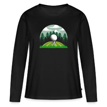 Golfeur Golf golf golf golf - T-shirt manches longues Premium bio Femme - noir - Devant - Julia (174cm)