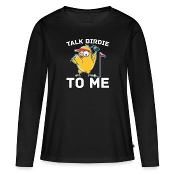 Golfeur Golf golf golf golf - T-shirt manches longues Premium bio Femme - noir - Devant - Julia (174cm)