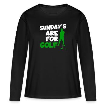 Golfeur Golf golf golf golf - T-shirt manches longues Premium bio Femme - noir - Devant - Julia (174cm)