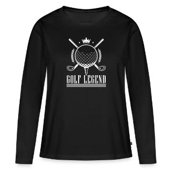 Golfeur Golf golf golf golf - T-shirt manches longues Premium bio Femme - noir - Devant - Julia (174cm)