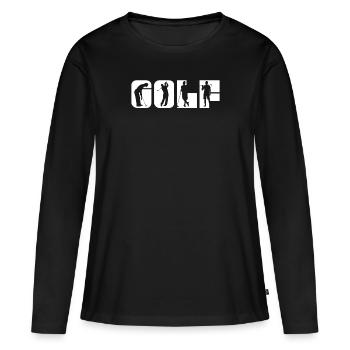 Golfeur Golf golf golf golf - T-shirt manches longues Premium bio Femme - noir - Devant - Julia (174cm)