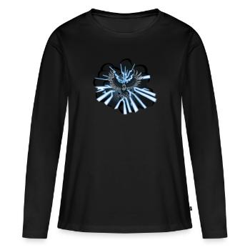 Zeus - T-shirt manches longues Premium bio Femme - noir - Devant - Julia (174cm)