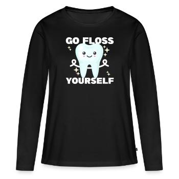 Dentiste Assistante dentiste Dentiste - T-shirt manches longues Premium bio Femme - noir - Devant - Julia (174cm)