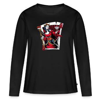 Joueur de poker Texas Holdem - T-shirt manches longues Premium bio Femme - noir - Devant - Julia (174cm)
