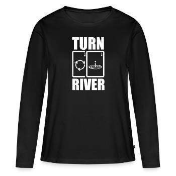 Joueur de poker Texas Holdem - T-shirt manches longues Premium bio Femme - noir - Devant - Julia (174cm)