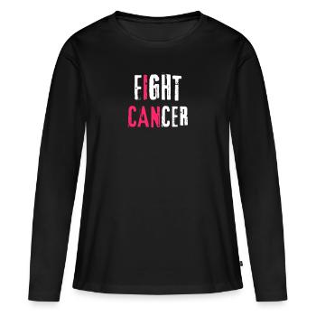 Fight Cancer Cancer Hôpital chimio thérapie - T-shirt manches longues Premium bio Femme - noir - Devant - Julia (174cm)