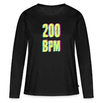 techno rave bpm dj festival electro hardstyle - T-shirt manches longues Premium bio Femme - noir - Devant - Julia (174cm)