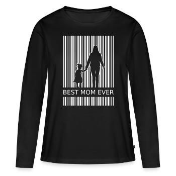 Meilleure maman de tous les temps Maman avec fille Mère Idée Cadeau - T-shirt manches longues Premium bio Femme - noir - Devant - Julia (174cm)