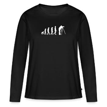 Télescope - T-shirt manches longues Premium bio Femme - noir - Devant - Julia (174cm)