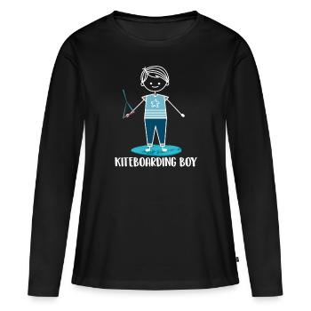 Kitesurfing Kiteboarding Kite Kite Kiten - Women's Premium Organic Long Sleeve Shirt - black - Front - Julia (174cm)