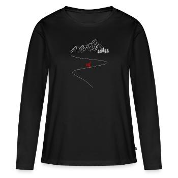 panier d’achat au détail shopping humour drôle - T-shirt manches longues Premium bio Femme - noir - Devant - Julia (174cm)