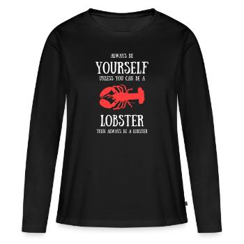 crab lobster cadeau de crustacé de mer naturel - T-shirt manches longues Premium bio Femme - noir - Devant - Julia (174cm)